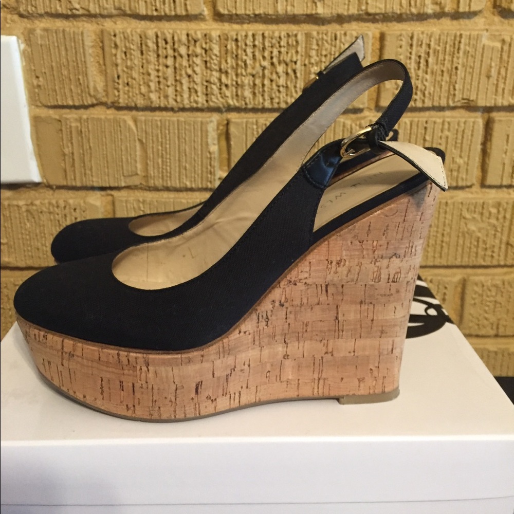Nine West black wedges