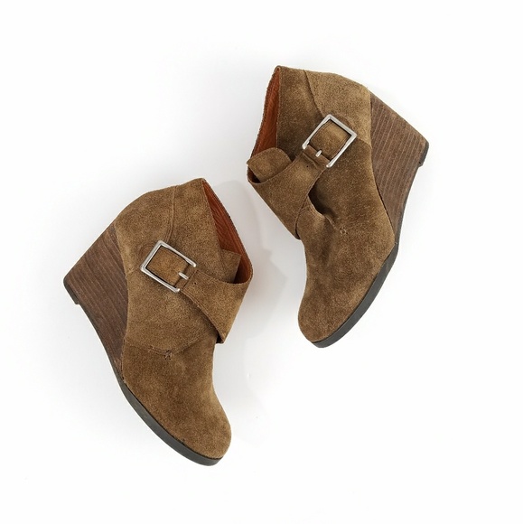 Lucky Brand Shoes - Lucky Brand Tan Suede Sumarah Wedge Booties