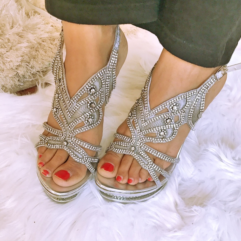 🎉🎉rhinestone  high heels party shoes