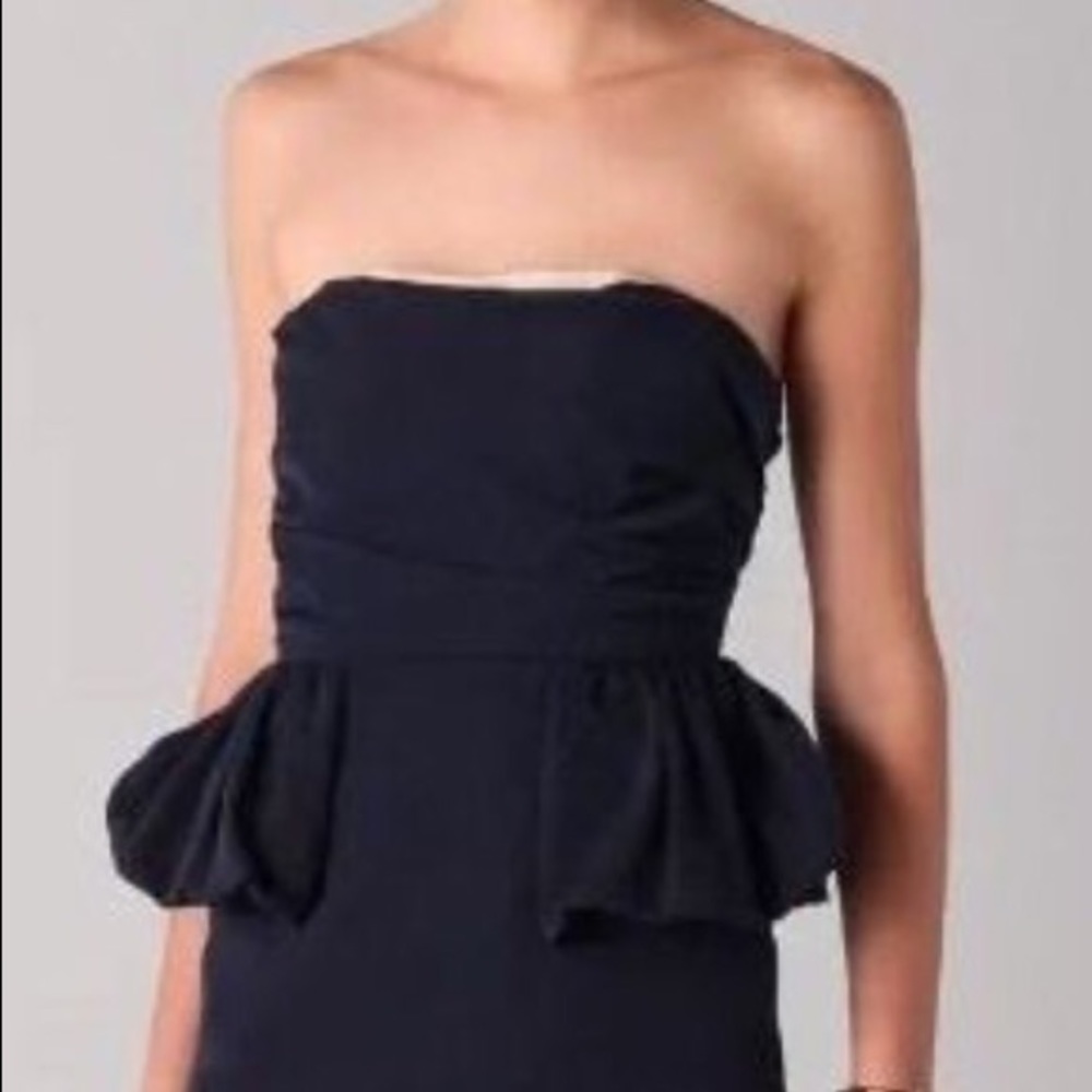 EUC Marc Jacobs silk strapless peplum mini dress