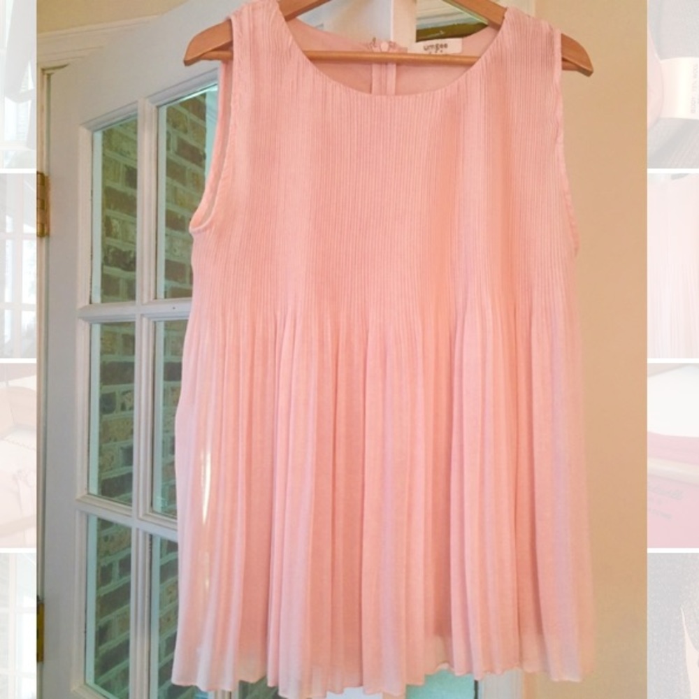 Umgee Pink Ballerina Sleeveless Blouse Size Medium