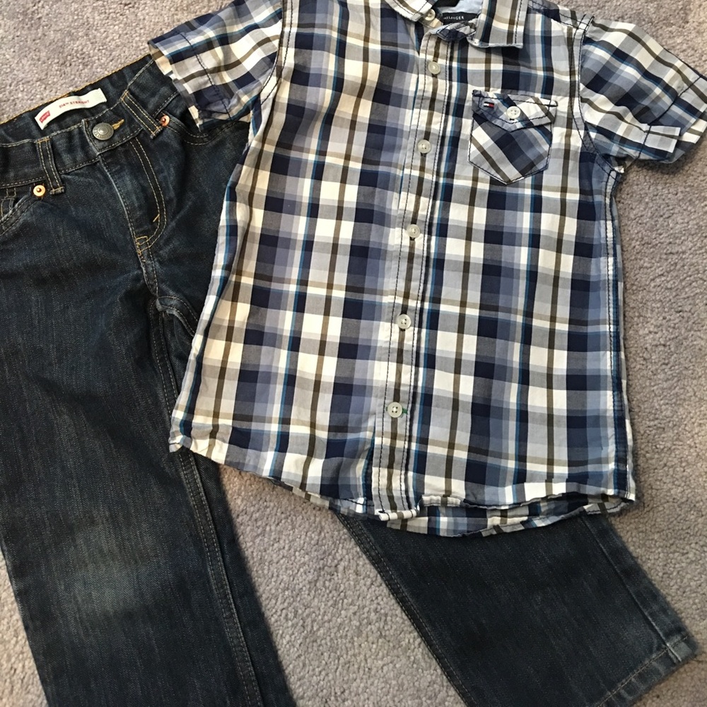Cute Boys Levi jeans & Tommy Hilfiger button down