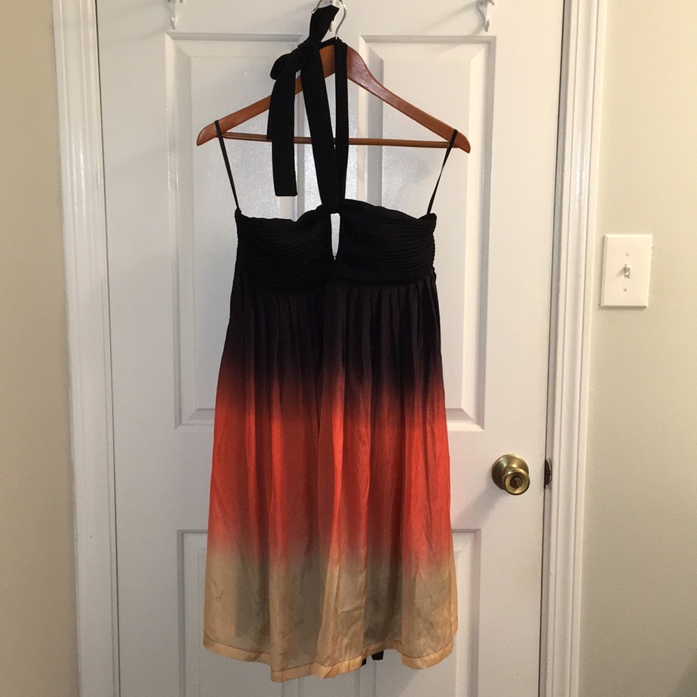 Chloé style sunset halter flowy dress