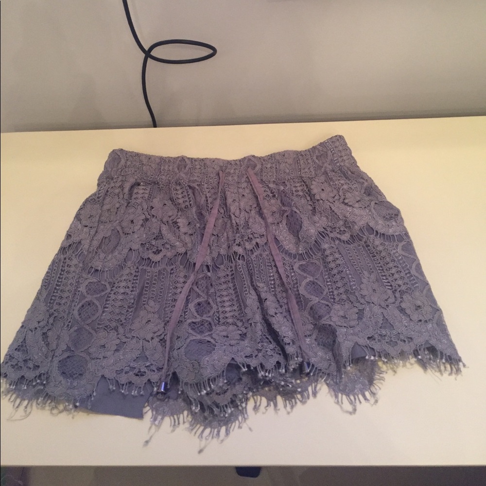 Anthropologie - Elevenses Lace Drawstring Shorts