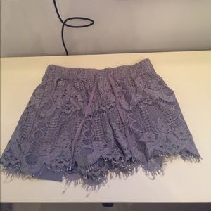 Anthropologie - Elevenses Lace Drawstring Shorts