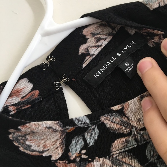 Kendall and Kylie - Black Floral High Neck Top - Picture 4 of 4
