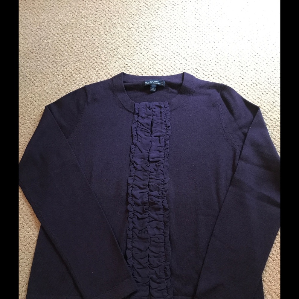 Banana Republic ruffled cardigan.