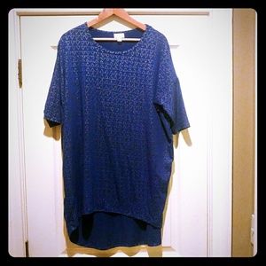 Gorgeous Elegant LuLaRoe Blue & Silver Irma! M