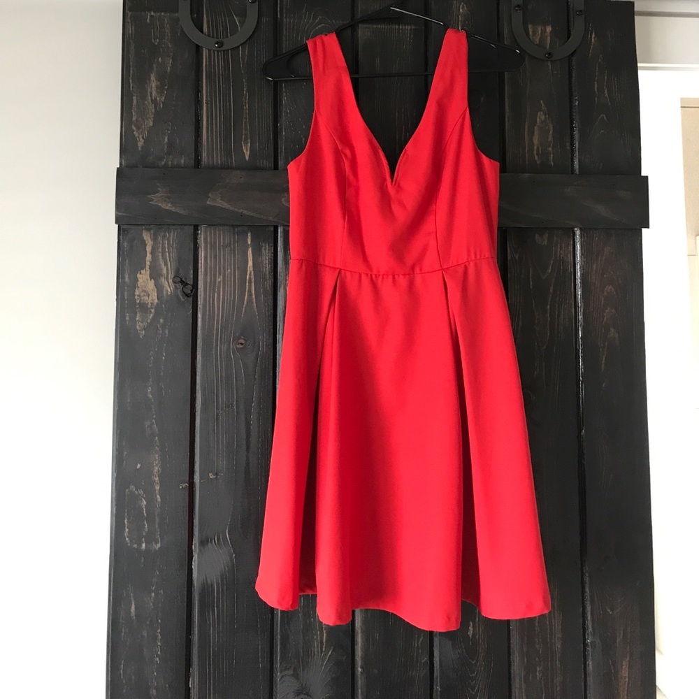 Beautiful red flared sweetheart dress NEVER WORN