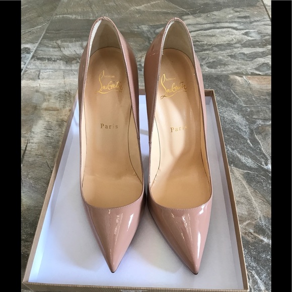 Christian Louboutin Shoes - Christian Louboutin Pigalle 120 Nude Patent Calf