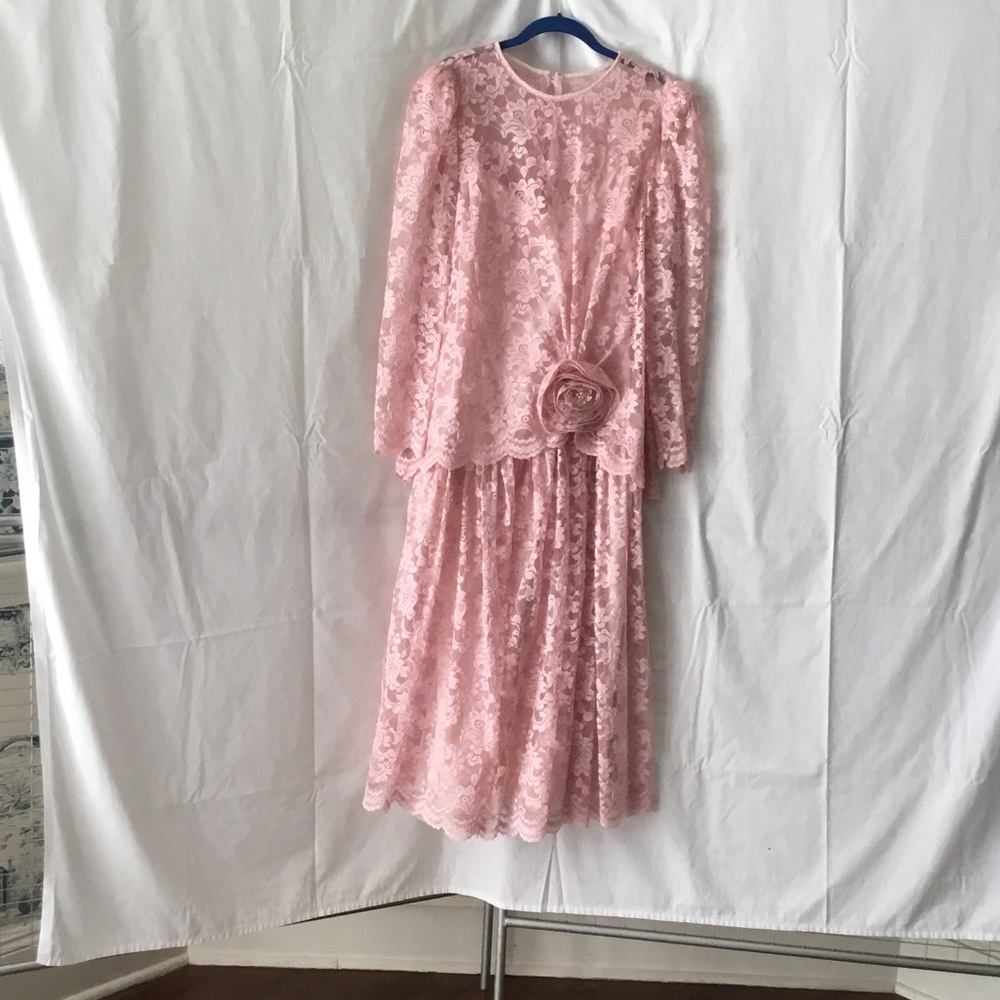 Pink lace two piece dress mother of the bride