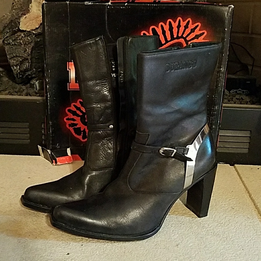 VINTAGE Durango Sz 6 blk,soft leather 8" tall heel