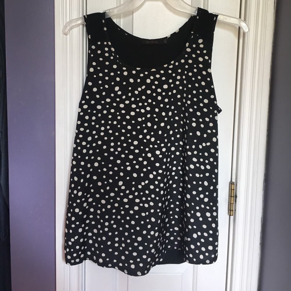 The Limited black polka dot tank top size L