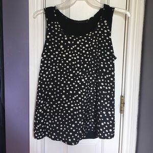 The Limited black polka dot tank top size L
