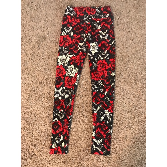 LuLaRoe OS Floral Leggings - Picture 1 of 2