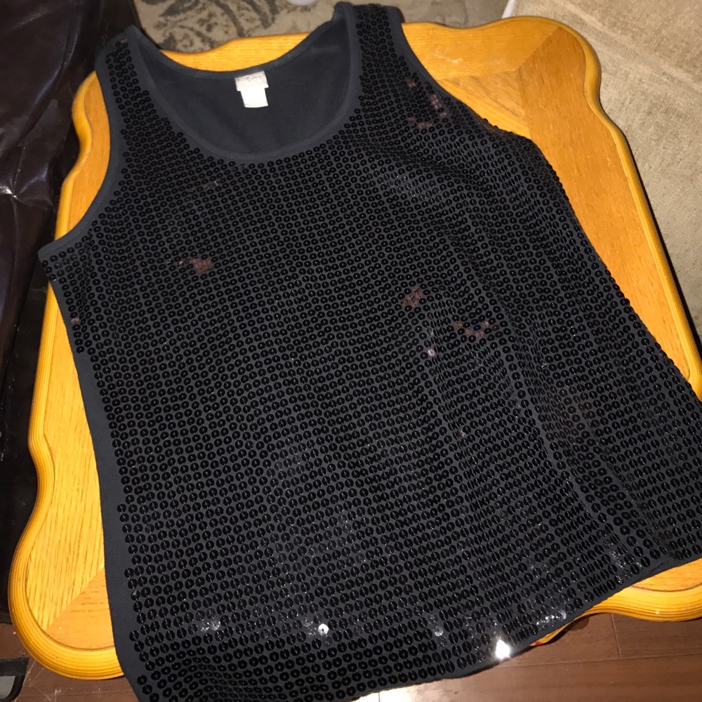 Black sequin tank
