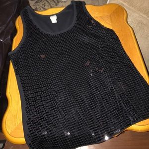 Black sequin tank