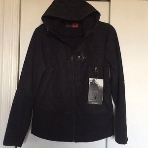 Hybrid soft shell light weight sweater.