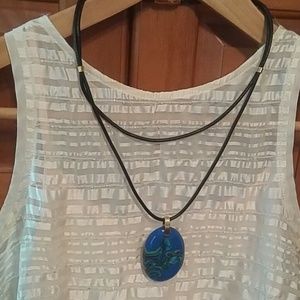 Beautiful handmade necklace in plastic