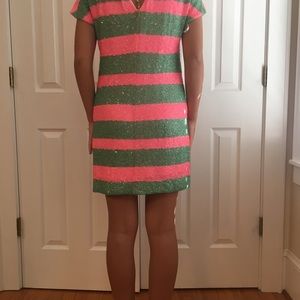 Pink & Green Striped Sparkly Lilly Pulitzer Dress