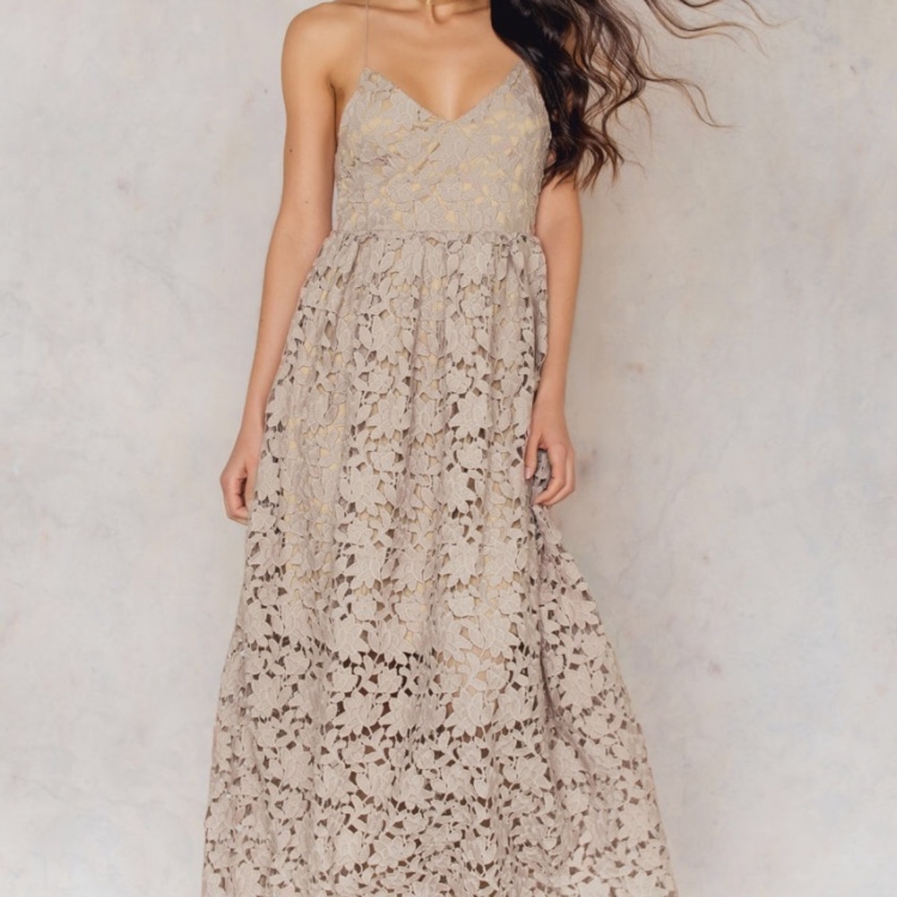 Flower crochet maxi dress