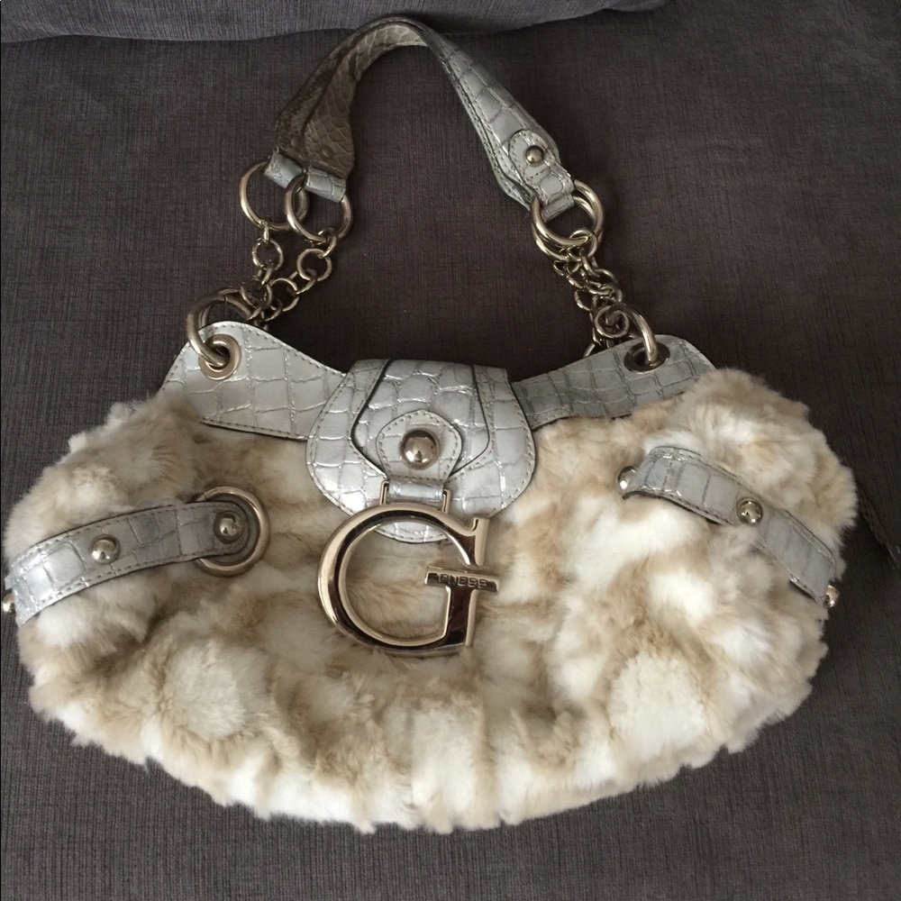 Guess faux fur purse