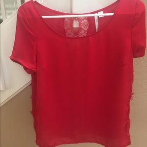 LC Lauren Conrad Lace Detail Shirt