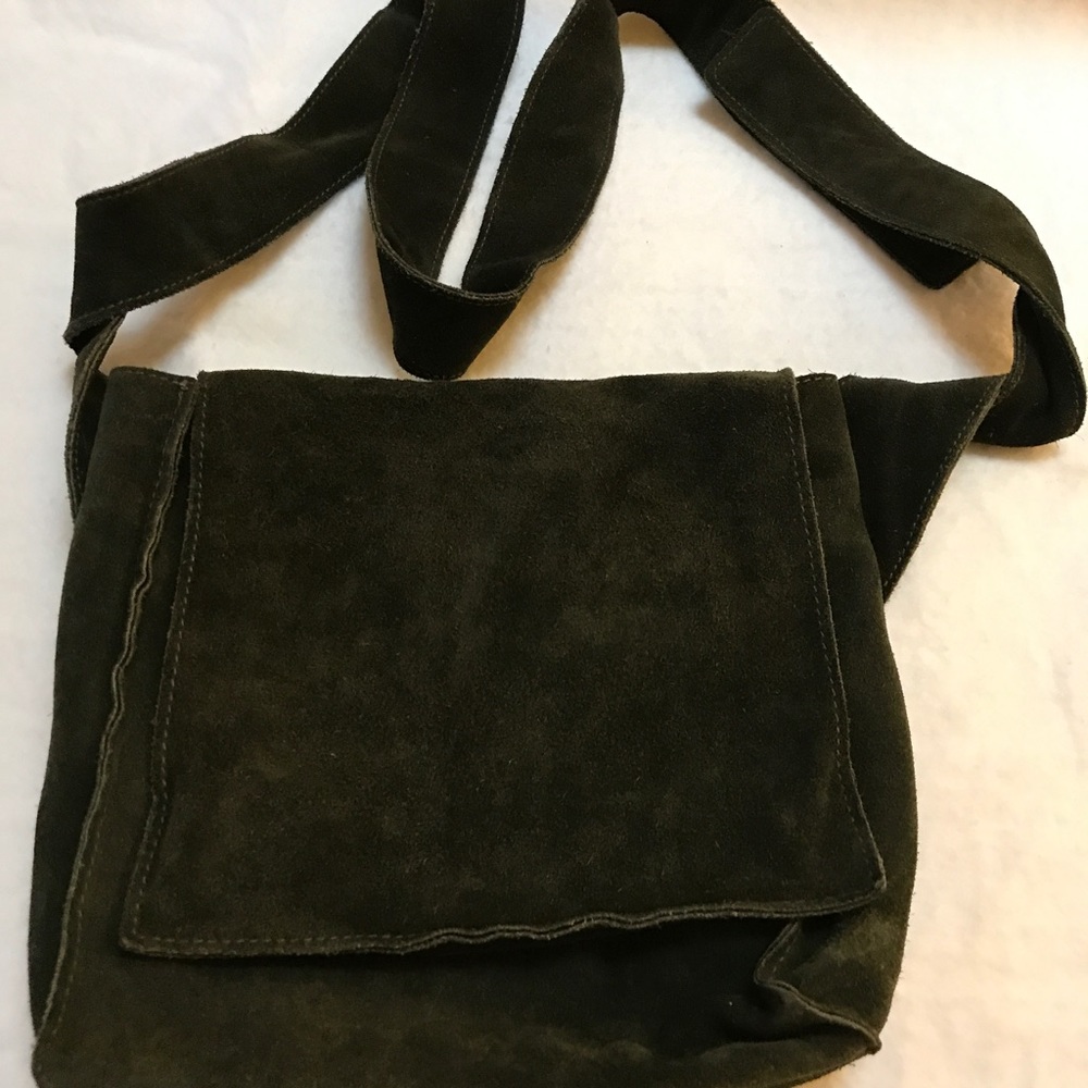 Green Suede cross body bag