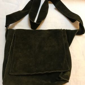 Green Suede cross body bag
