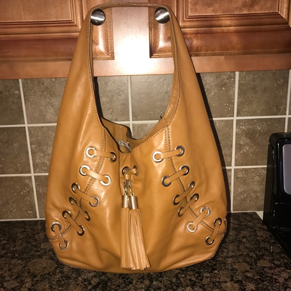 Michael Kors Astor Tan Leather Grommet Hobo Bag - Picture 2 of 8
