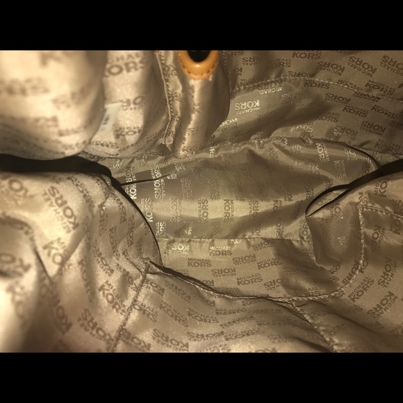 Michael Kors Astor Tan Leather Grommet Hobo Bag - Picture 6 of 8