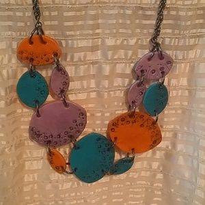 Beautiful handmade necklace in plastic