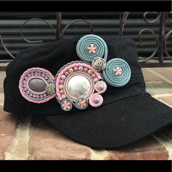 Accessories - Women hats! Handmade decoration-soutache techn