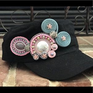 Women hats! Handmade decoration-soutache techn