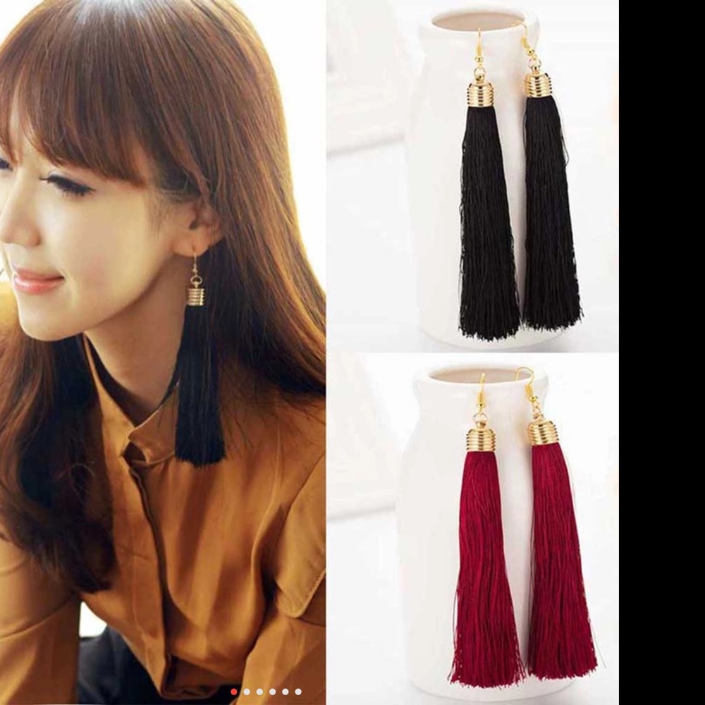 Long tassel style earrings in variety of colors - Picture 1 of 5