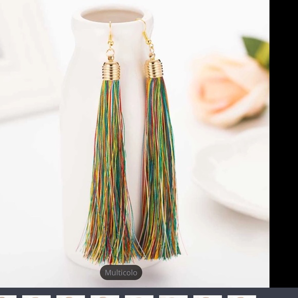 Long tassel style earrings in variety of colors - Picture 4 of 5