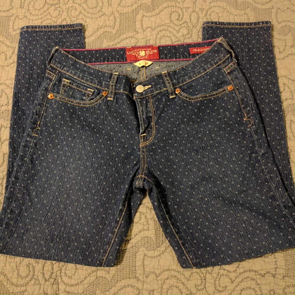 Lucky Brand Charlie Skimmer polka dot jeans