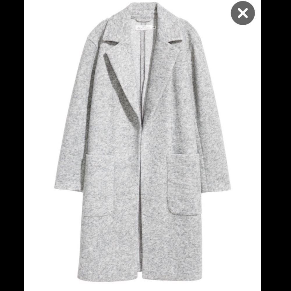 H&M grey wool overcoat
