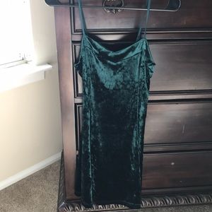Green velour dress