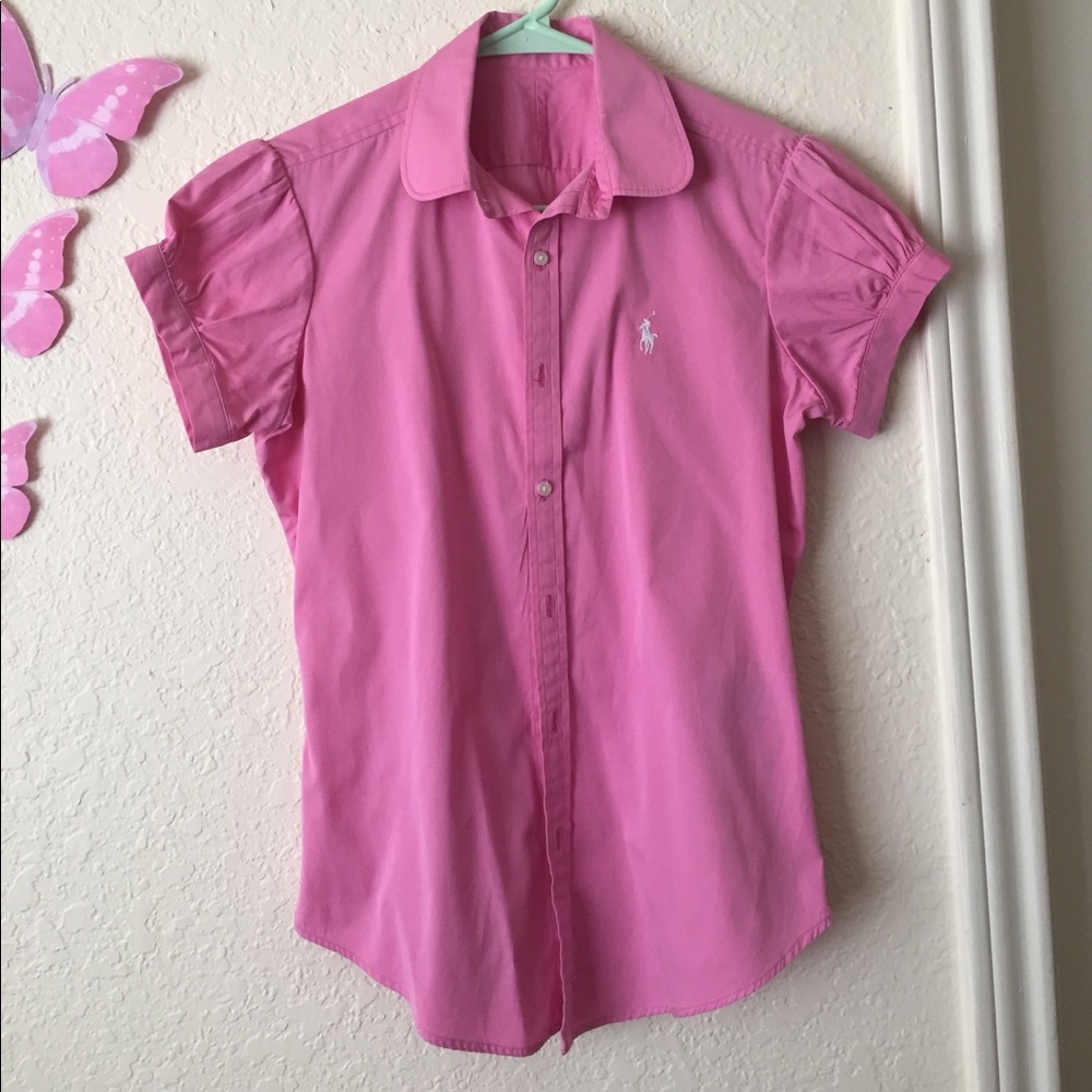 Polo.  Short sleeve botton down shirt Blouse.