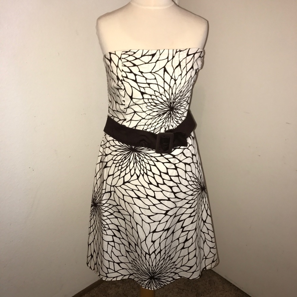 Brown and White Dress