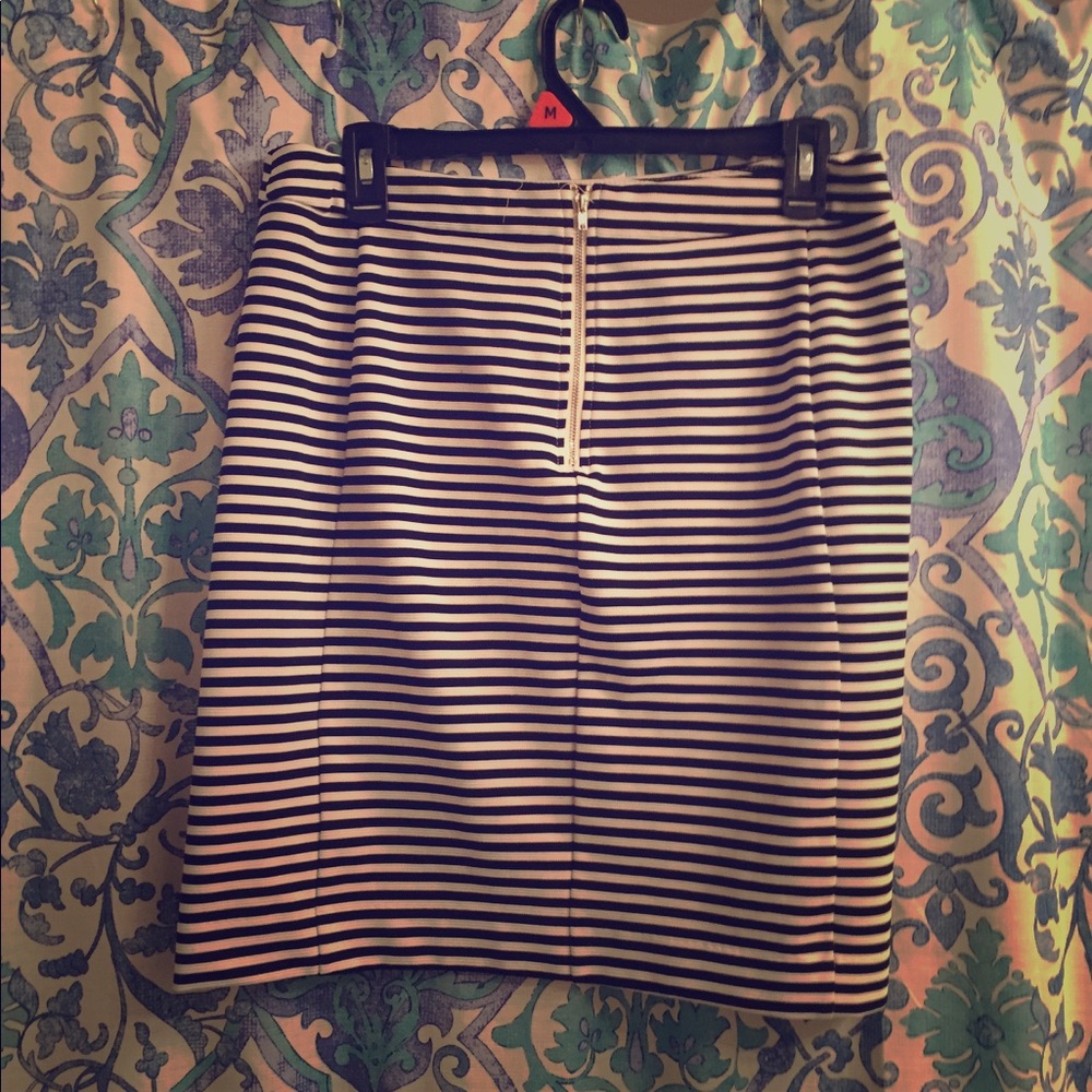 Hawthorne striped pencil skirt with zipper back