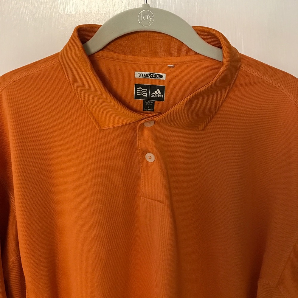 Men's Adidas ClimaCool Golf Shirt - Orange - Large