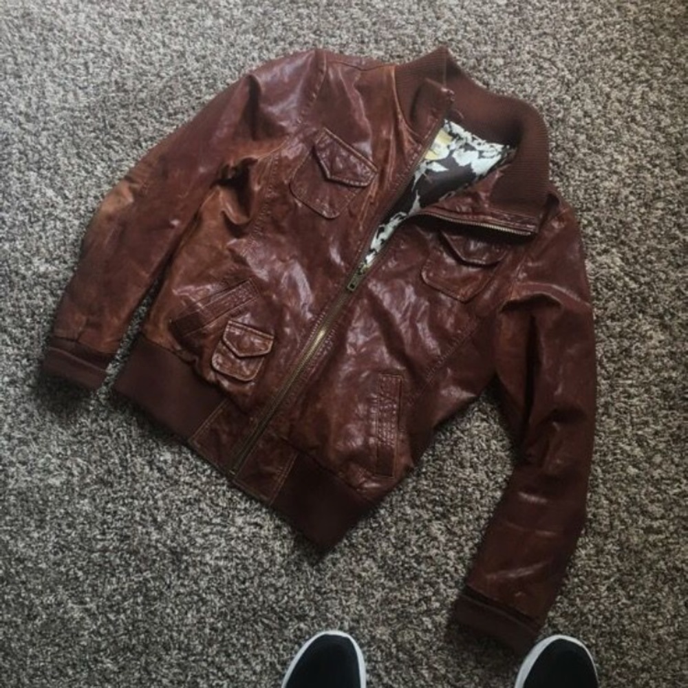 Brown Women's FOSSIL Jacket - real vintage leather