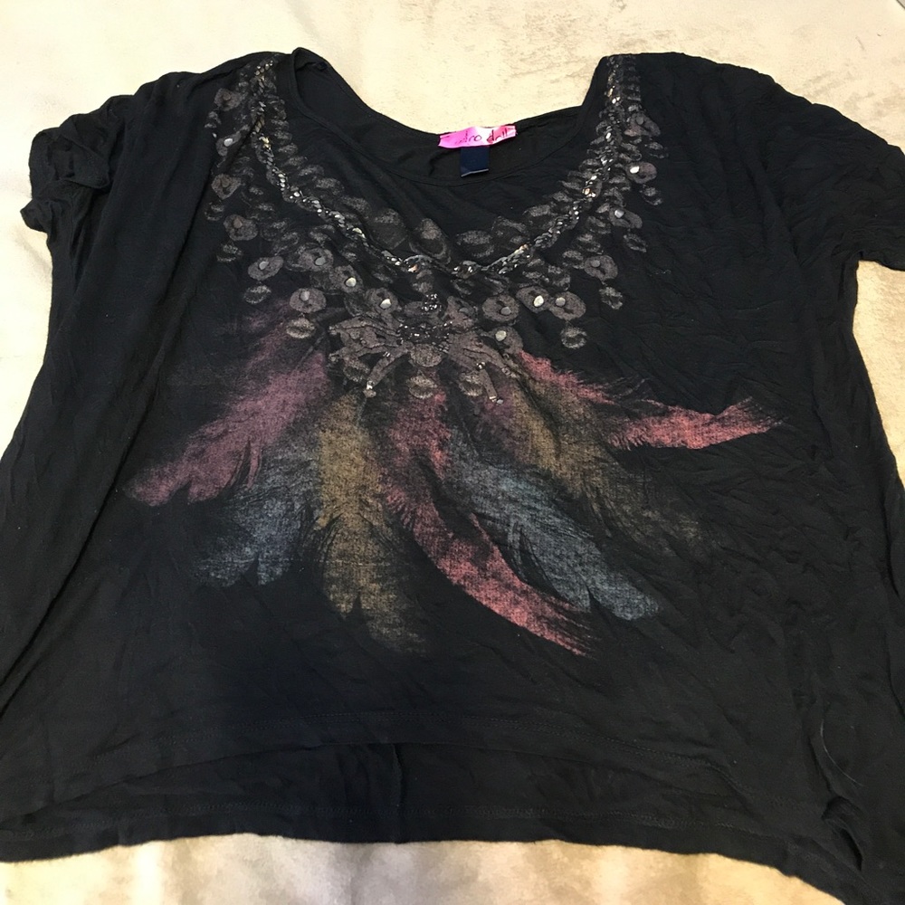 Feather plus size top