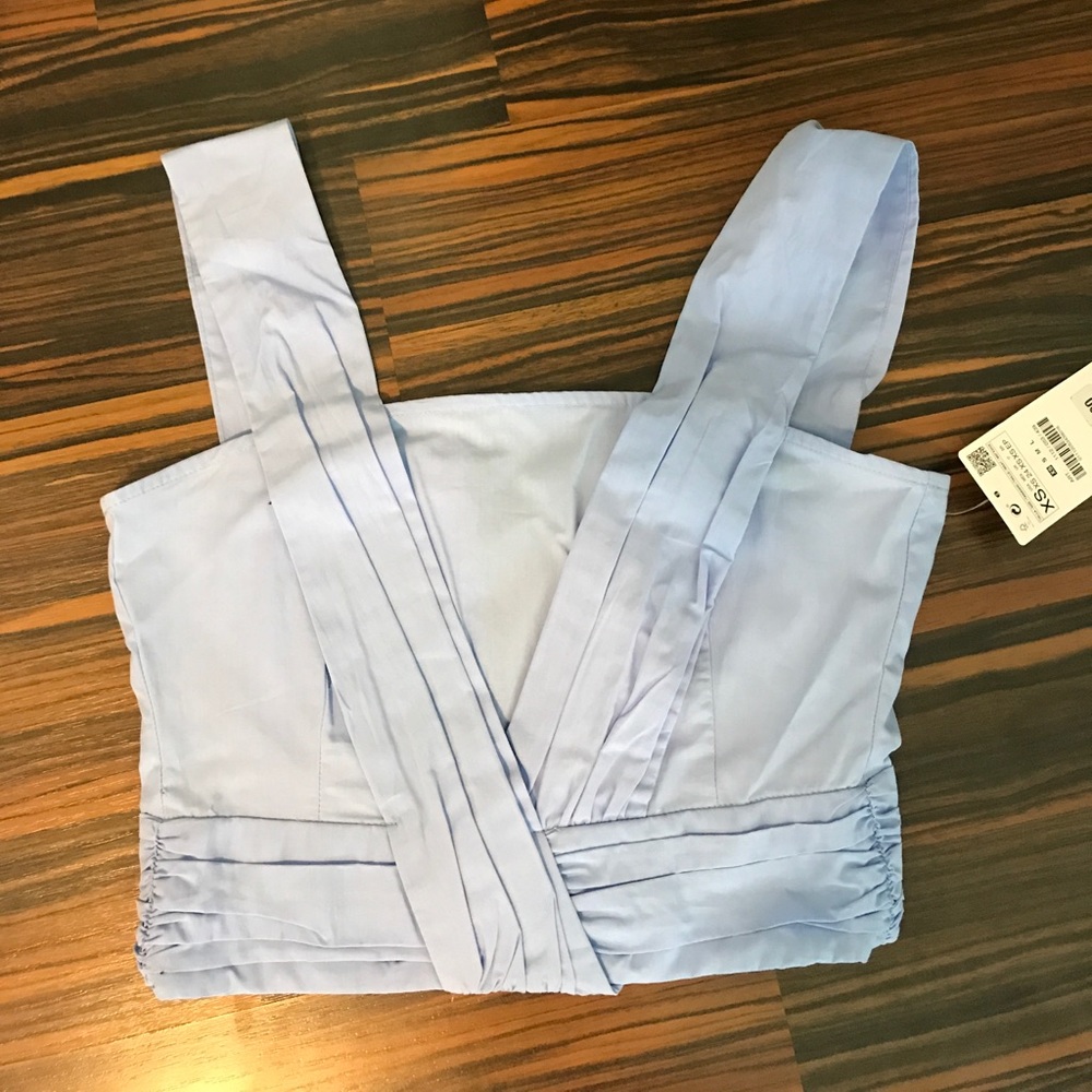 light blue zara crop top
