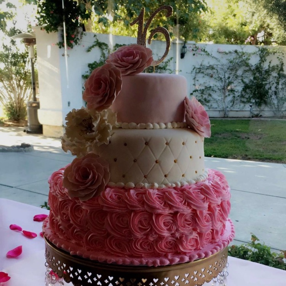 Sweet 16 Gold Rhinestones Cake Topper