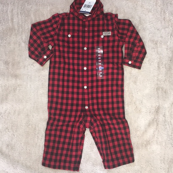 buffalo check baby onesie