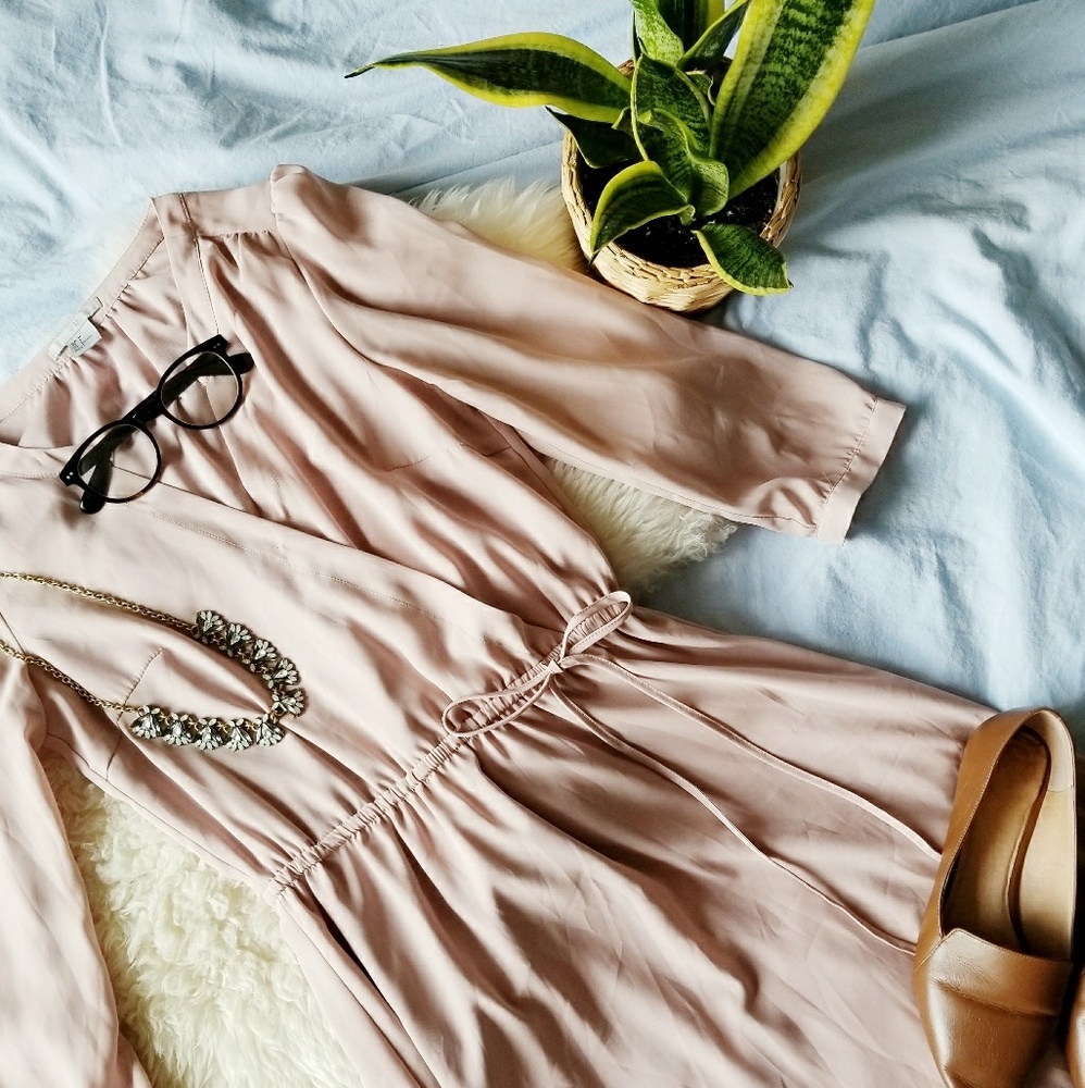 Blush H&M tie wrap dress