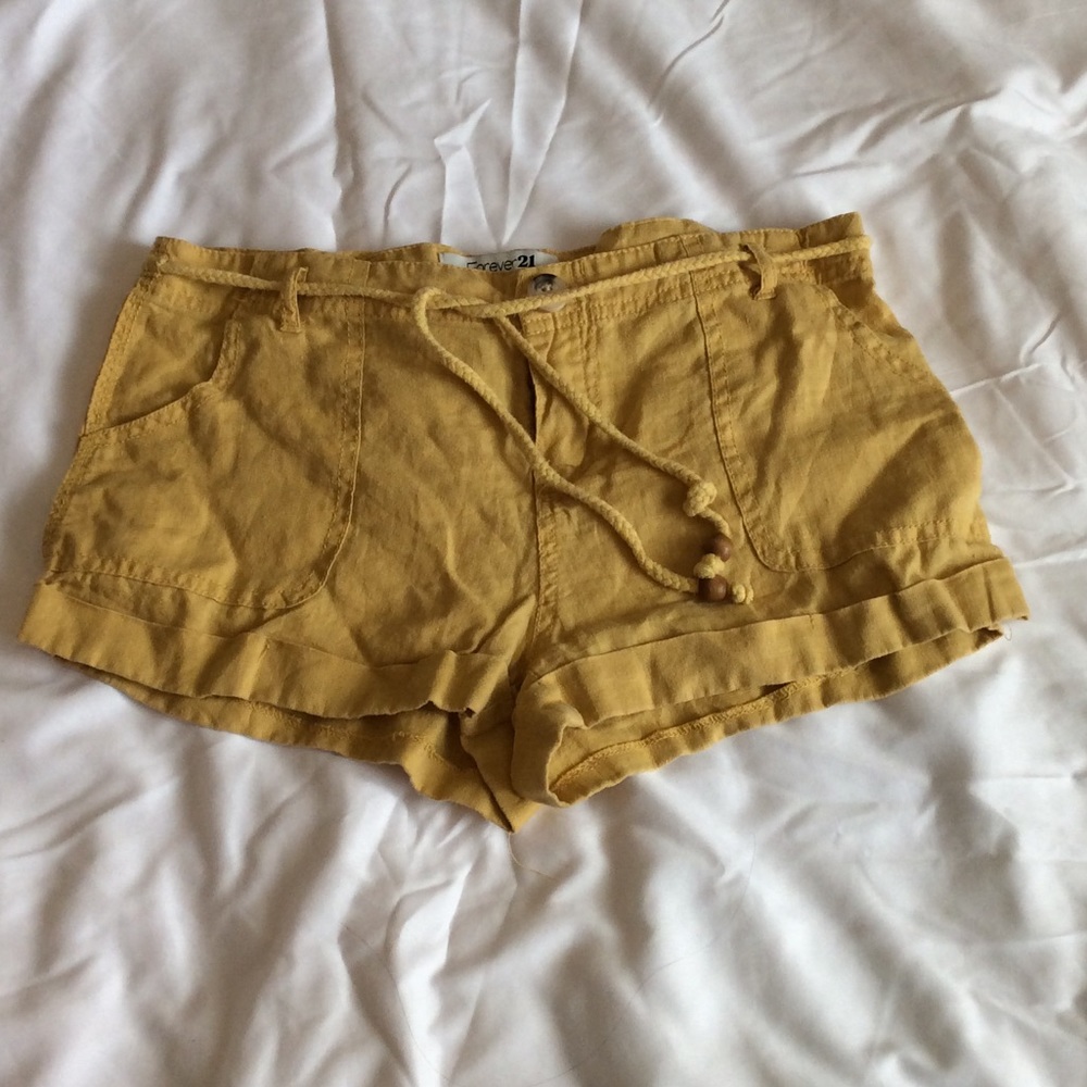 Mustard yellow shorts